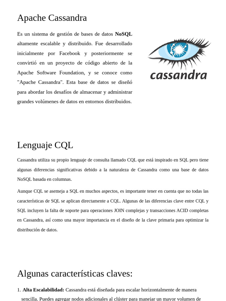 Cassandra y Redis | PDF | No Sql | Bases de datos