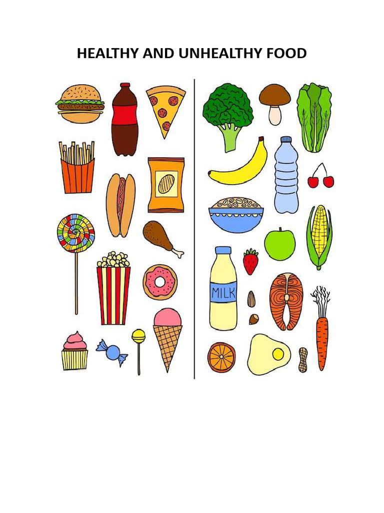 Healthy and Unhealthy Food PDF