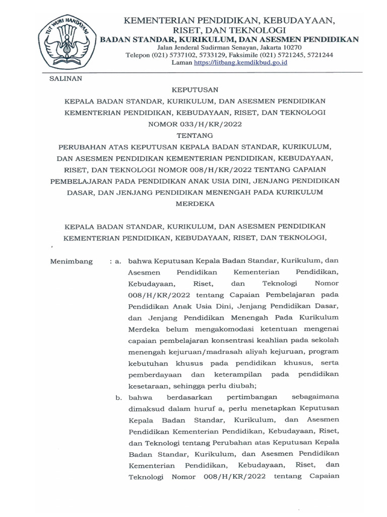 Cp Kurikulum Merdeka Sd Pdf