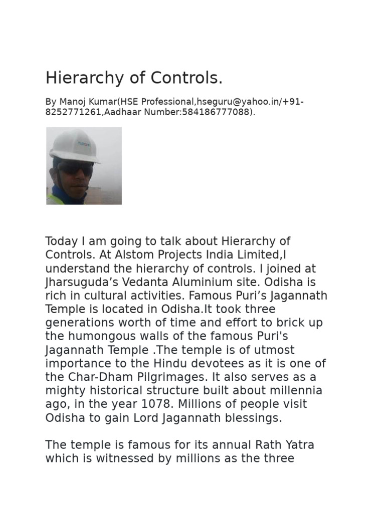 Hierarchy of Controls Download Free PDF Personal Protective