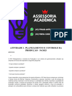 Atividade 1 - Planejamento e Controle Da Produção - 54 2023