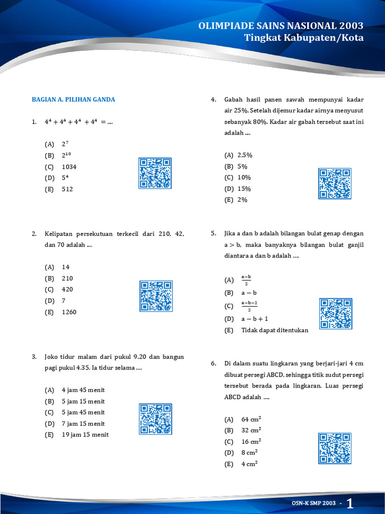 Soal Osn Smp Matematika Tingkat Kota Pdf