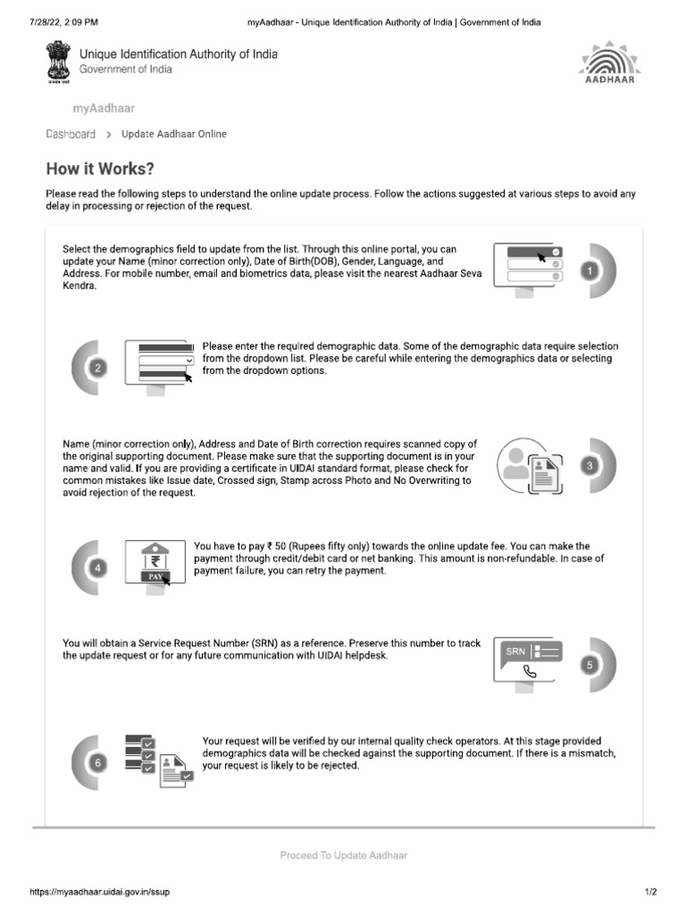 Update Aadhaar Online | PDF