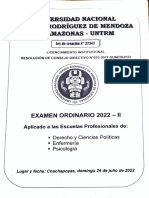 EXAMEN ORDINARIO 2022 II UNTRM 2DO DÍA