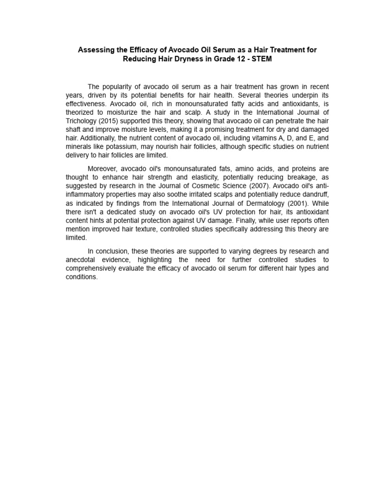 assessing-the-efficacy-of-avocado-oil-serum-as-a-hair-treatment-for