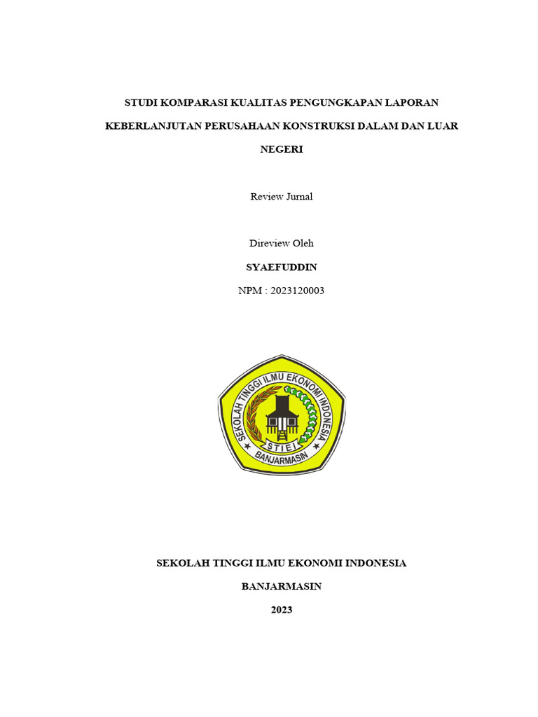 Contoh Review Jurnal Pdf
