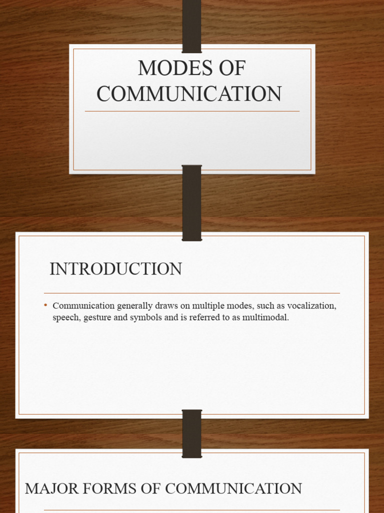 Modes of Communication | PDF
