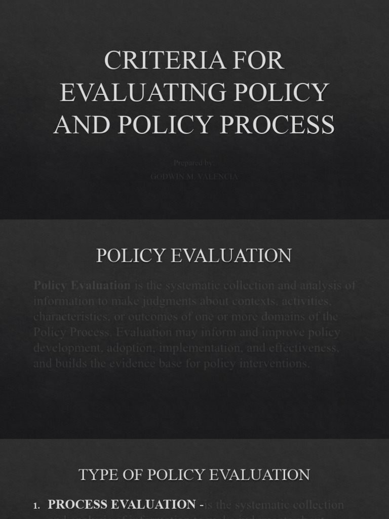 Policy Evaluation Criteria Explained | PDF | Policy | Evaluation