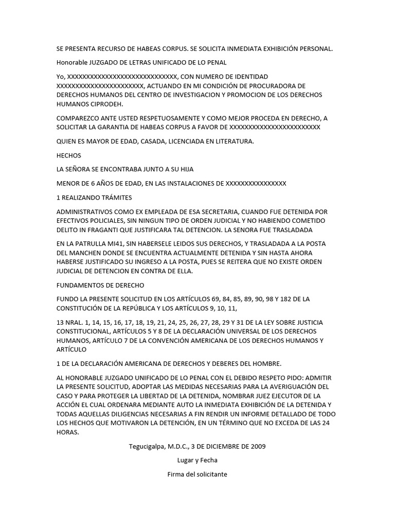 Recurso de Habeas Corpus | PDF