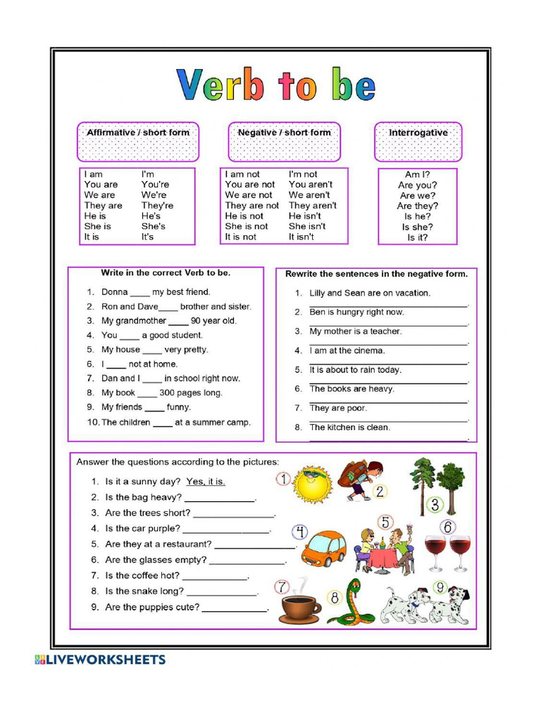 Verb to be aff neg inter pdf