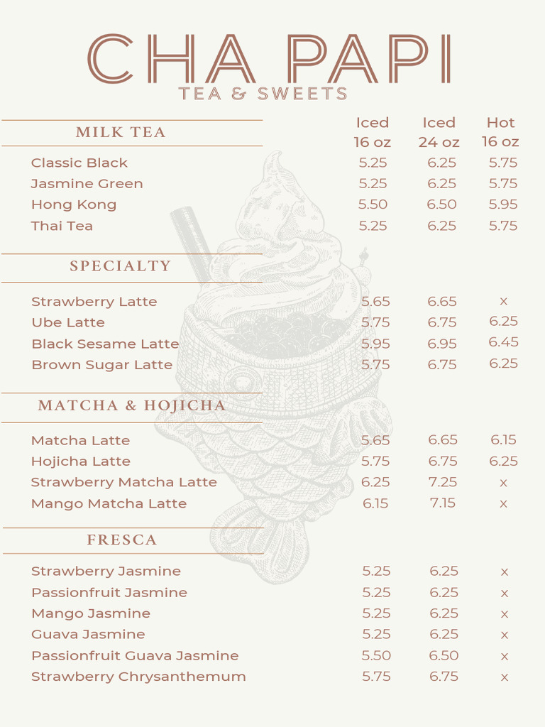 Cha+Papi+Menu+2023 | PDF