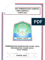 Rencana Kerja Pemerintahan Gampong TAHUN 2021: Pemerintah Kabupaten Aceh Jaya Kecamatan Pasie Raya