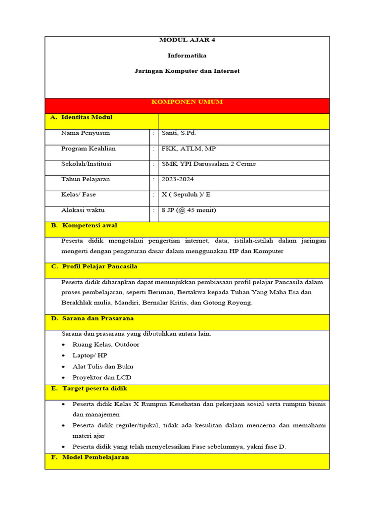 Modul 4 Jaringan Komputer Dan Internet Pdf