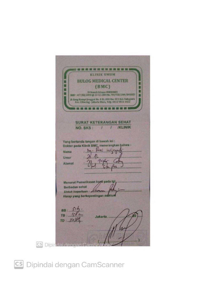 Surat Sehat | PDF