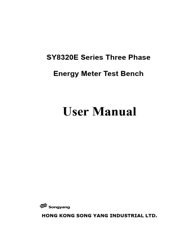 SY8320E Energy Meter Test Bench Manual | PDF