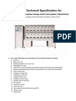Specification of Three Phase Energy Meter Test Bench