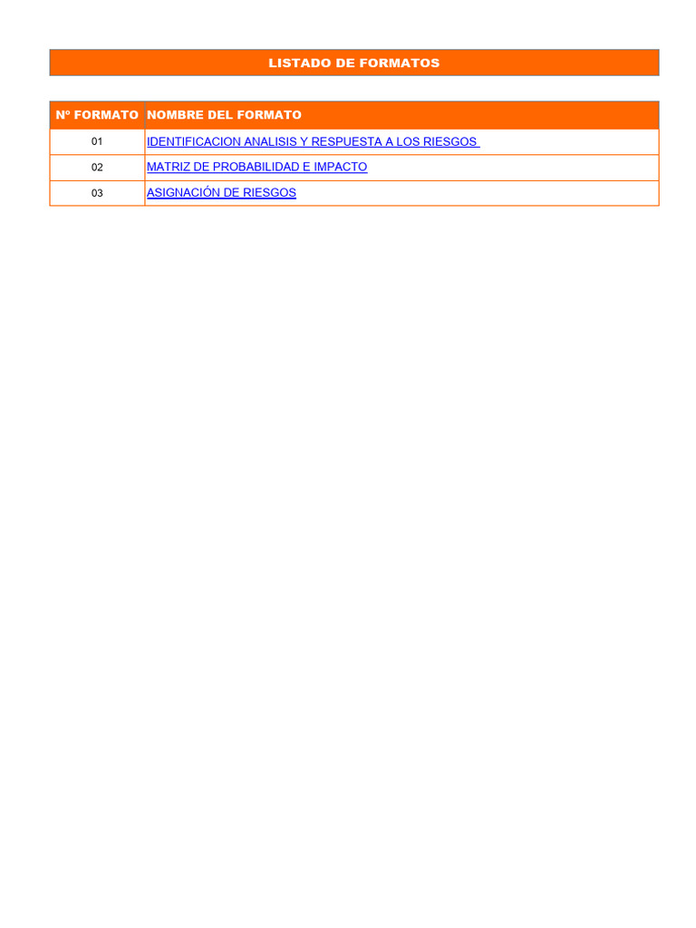 Formatos Riesgos - 2 | PDF