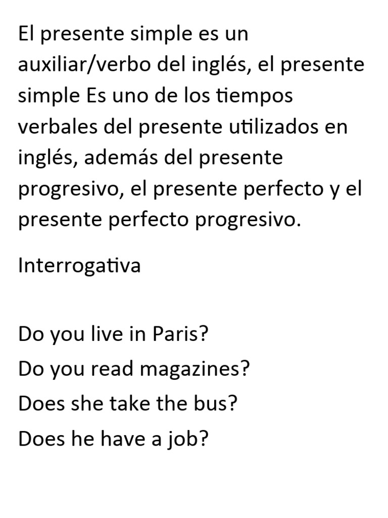 Presente Simple PDF