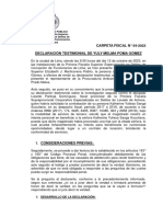 Declaración de Yuli Poma Gómez-Caso 54-2023, Negando Todo