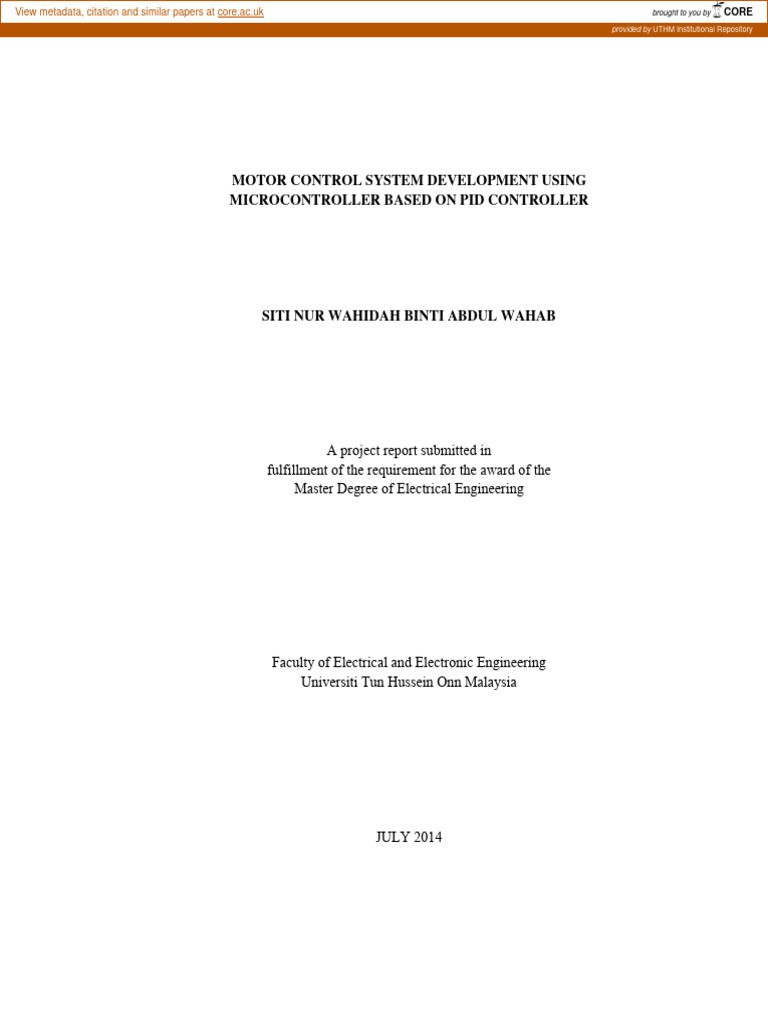 PID Controller for DC Servo Motor Control | PDF | Control Theory ...