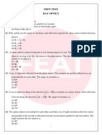 Neet Test - Ray - Optics - 06 10 23