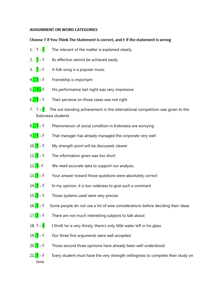 3 - Assignment Modul I - Modul Vi English I 2020 ( | PDF