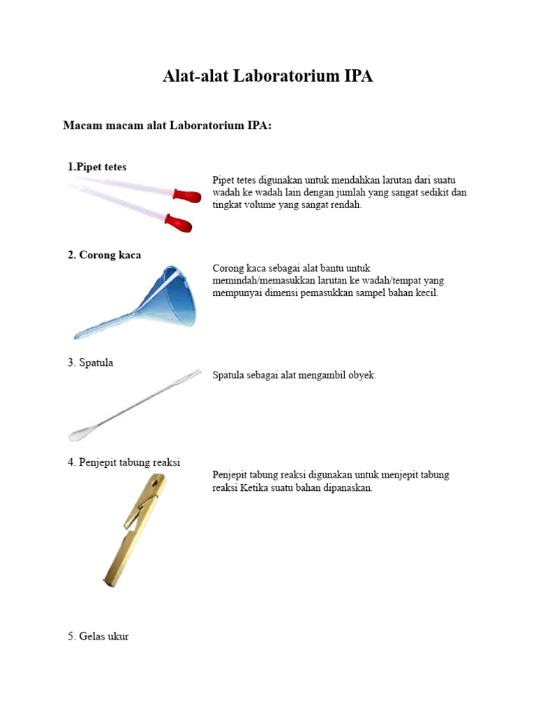 Alat Lab | PDF | Sains & Matematika