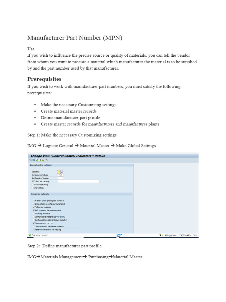 Creating Manufacturer Part Numbers Guide | PDF