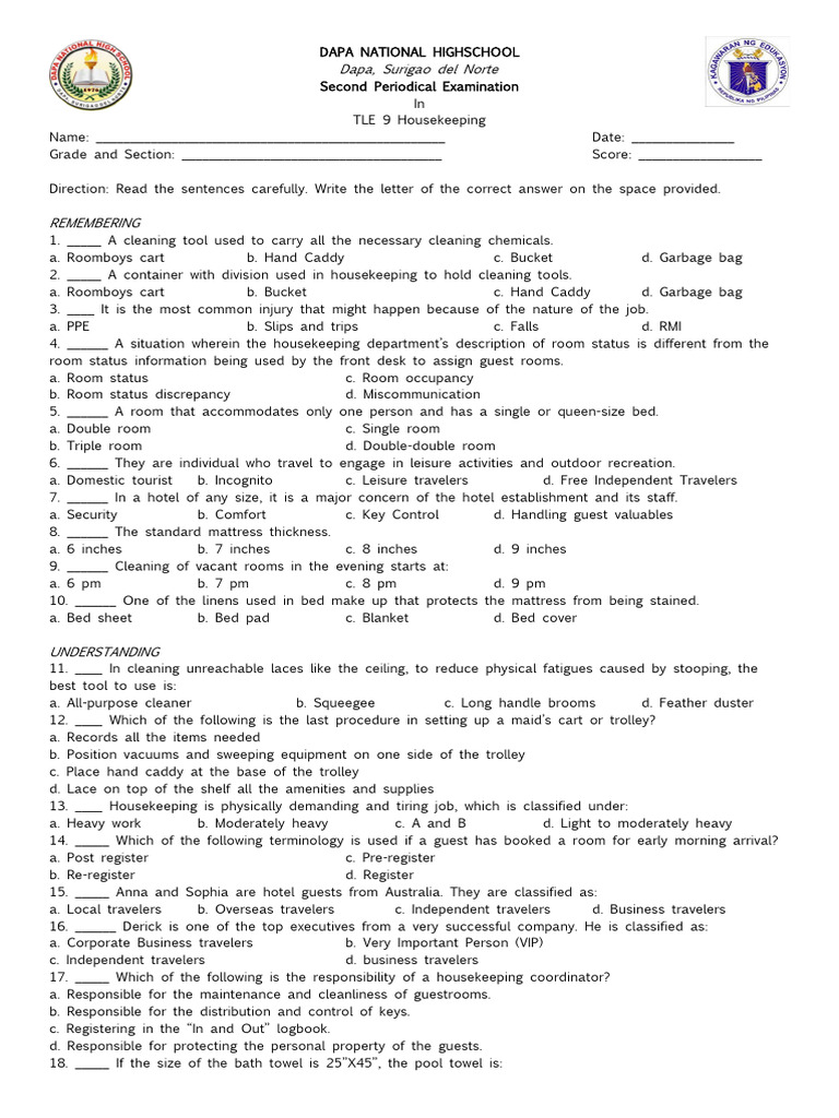 Housekeeping 9 PDF Housekeeping Home