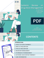 Systemic Review On Drug Store Management: by Raval Mihir 7 Sem B. Pharm 20PS401021