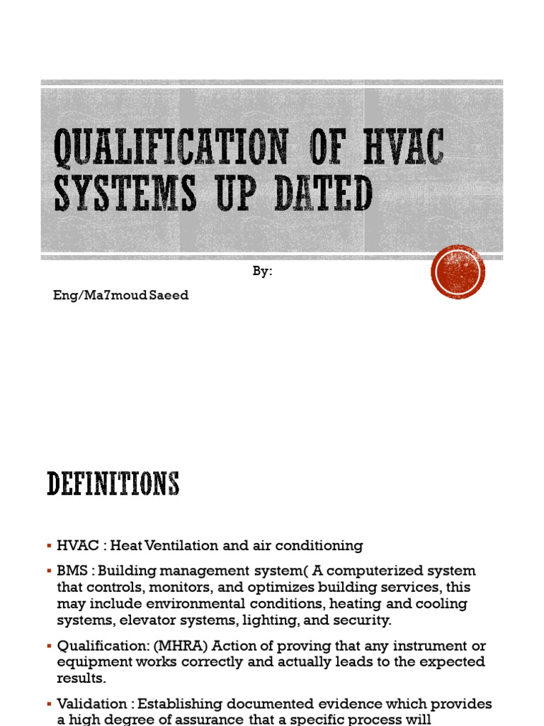 Qualification of HVAC Systems PDF