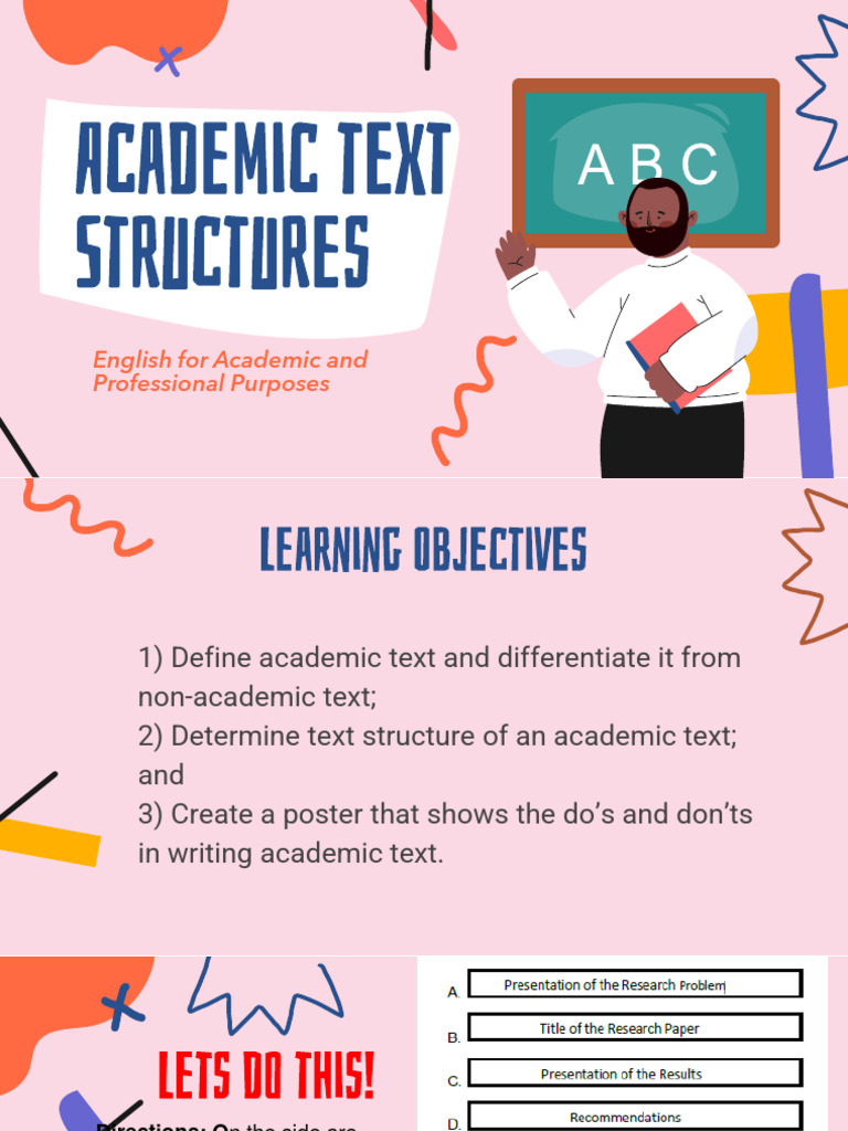 Academic Text Structure and Writing Guide | PDF | Thesis | Essays