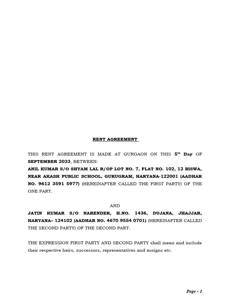 Commercial Rent Agreement PDF Leasehold Estate Lease