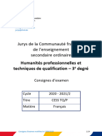 Jurys - CESS Professionnel - 2020-2021-2 - Francais - Consignes Et Livres - LISTE MODIFIEE (Mise A (Ressource 15957)