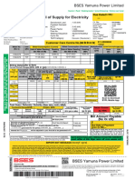 Bill of Supply For Electricity: BSES Yamuna Power Limited