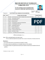 Office of The Controller of Examinations Provisional Result For APRIL-MAY 2023 Examinations