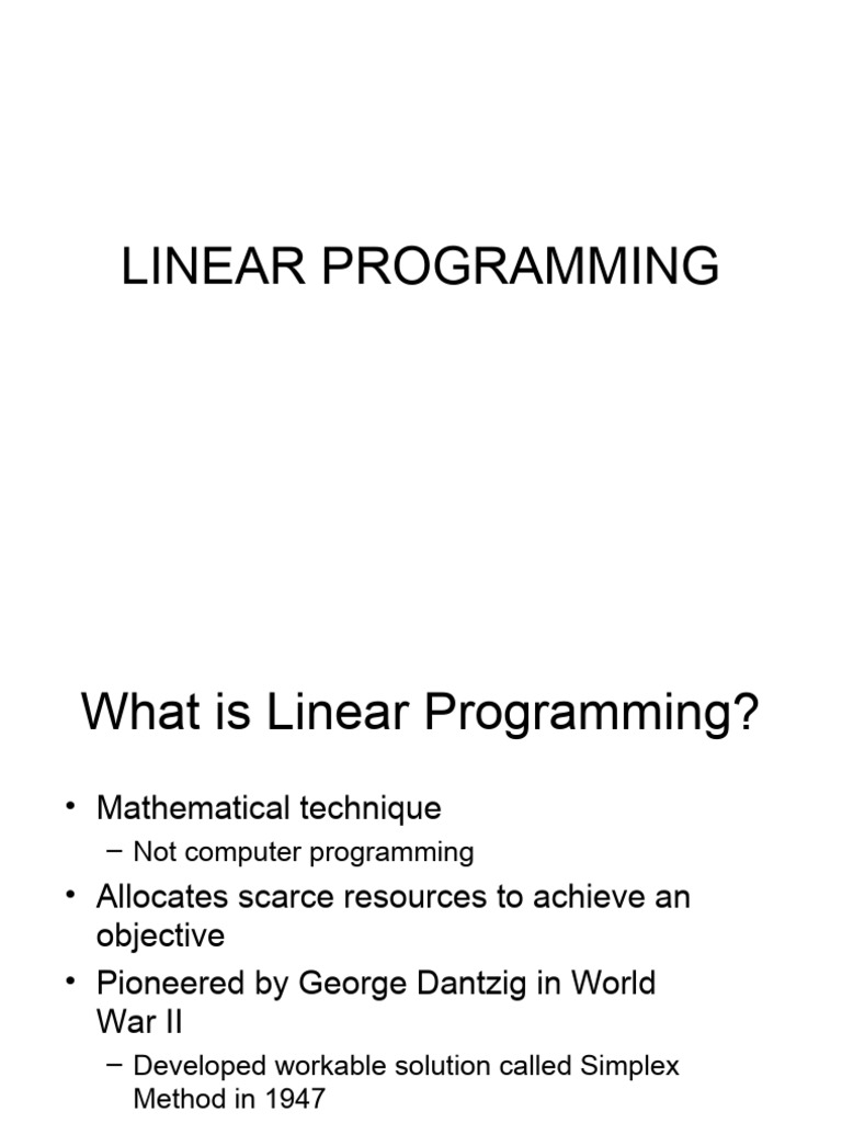 Linear Programming | PDF | Linear Programming | Mathematical Optimization
