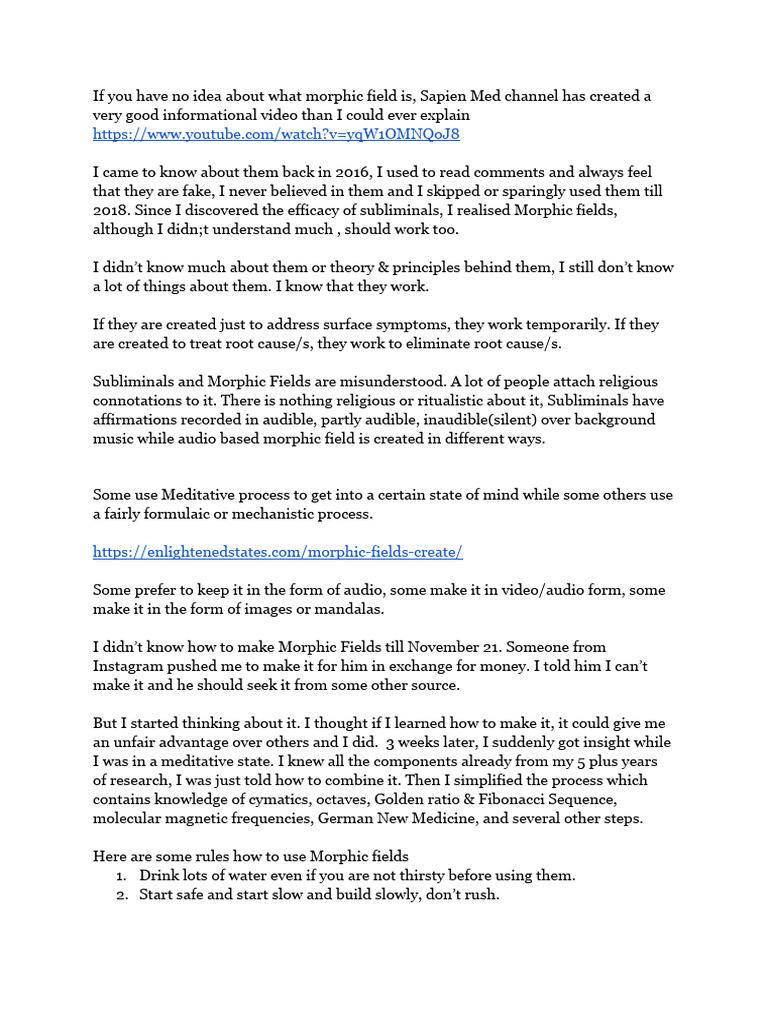 How To Use Morphic Fields Pdf Constipation Diarrhea