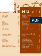 Beige and Brown Minimalist Coffee and Tea Menu