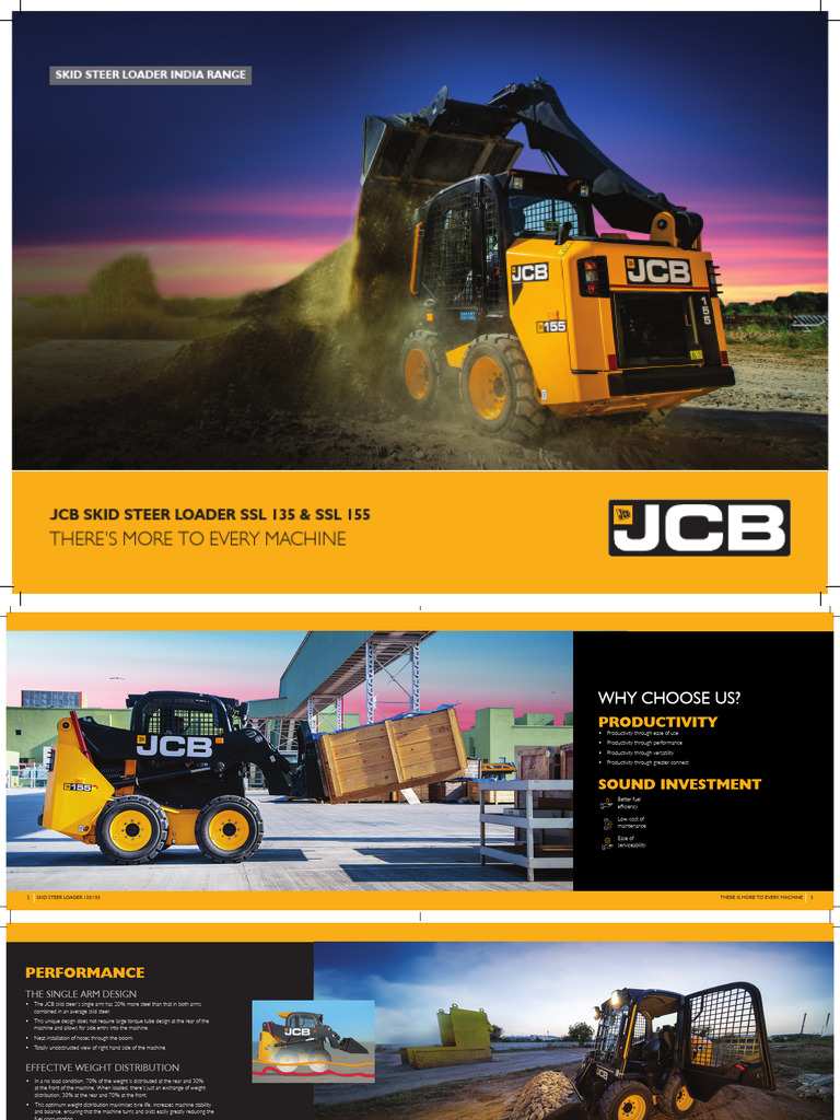 JCB Skid Steer Loader SSL 135/155 Overview | PDF | Loader (Equipment ...