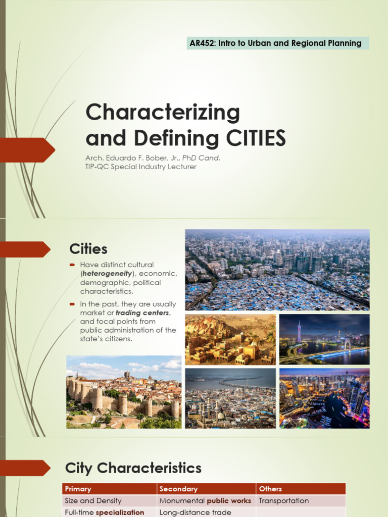 4 Characterizing and Defining Cities - Part 1 | PDF | Metropolitan Area