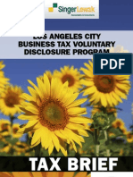 Oct 2011: Los Angeles City Business Tax Voluntary Disclosure Program