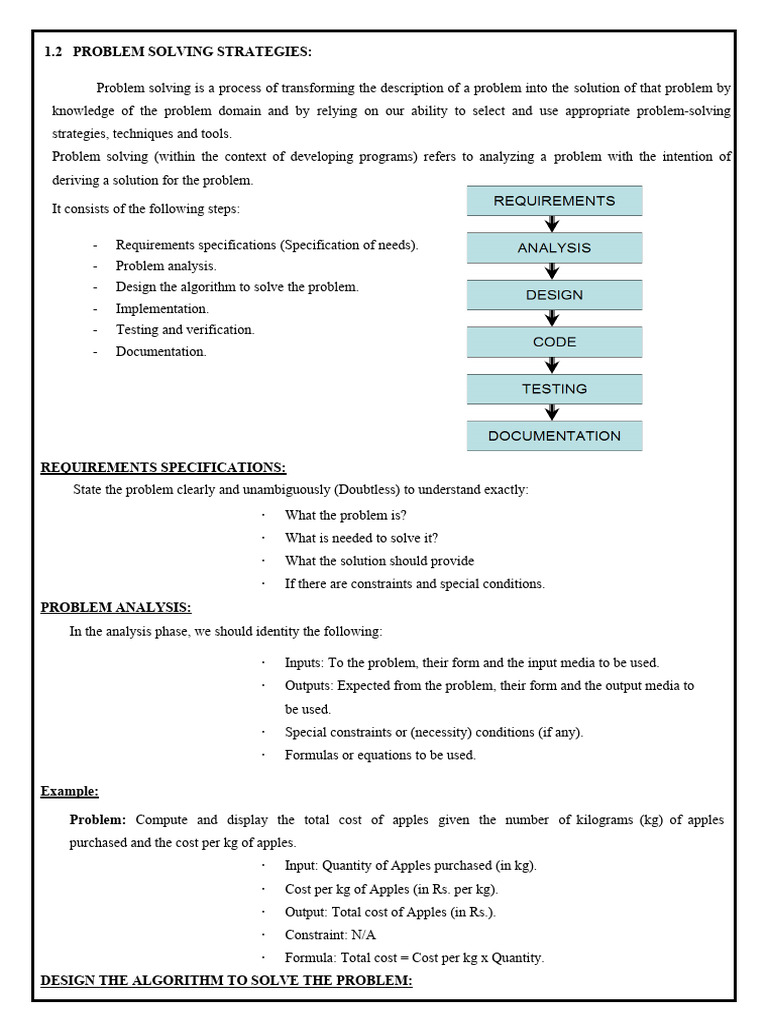 1.2 Problem Solving Strategies | PDF | Computer Program | Programming