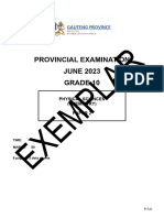 Grade 10 Provincial Examination Physical Sciences P2 (English) Question Paper