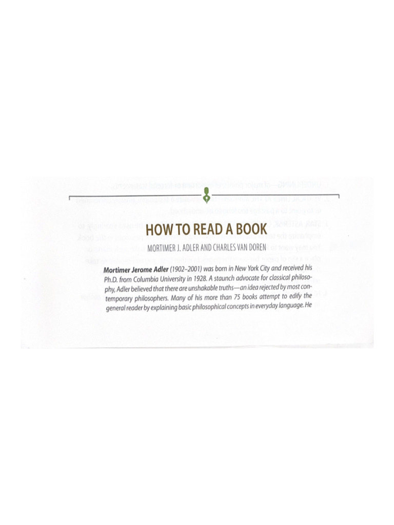 How to read a book pdf