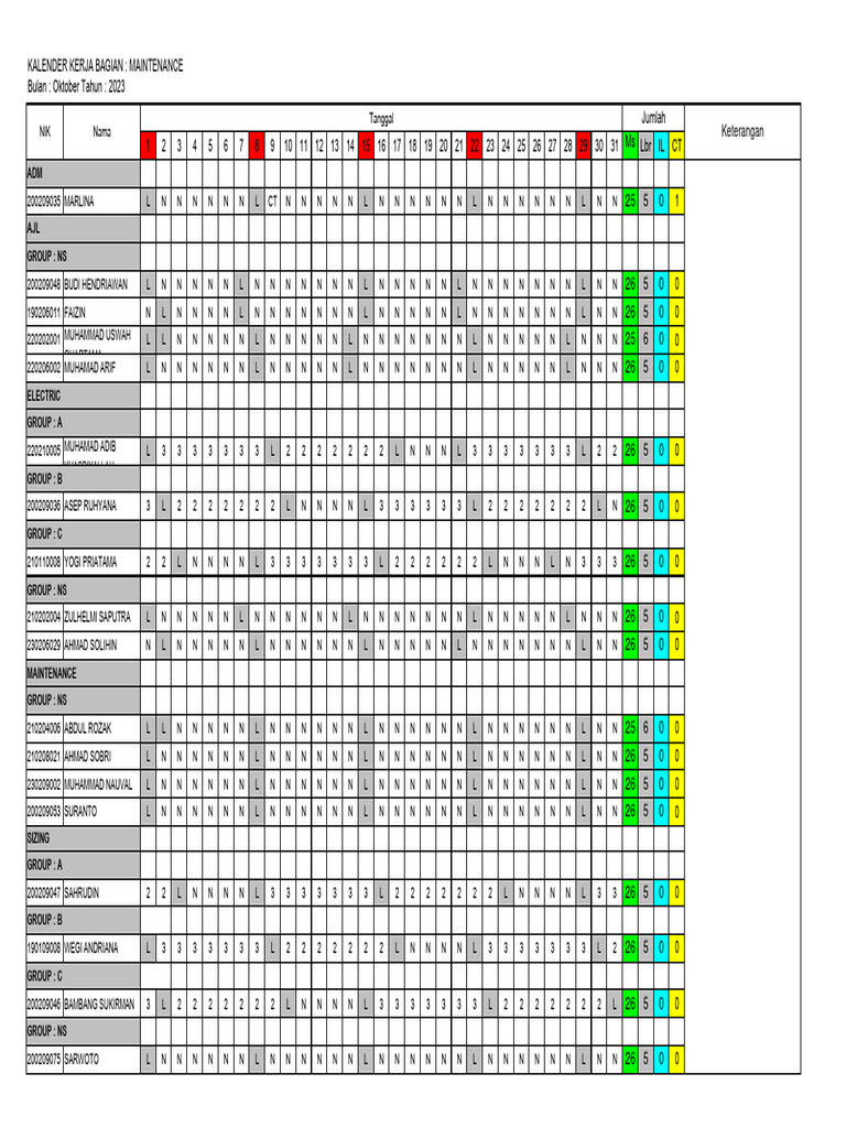 Jadwal Libur Mtc-A Okt'23pdf | PDF
