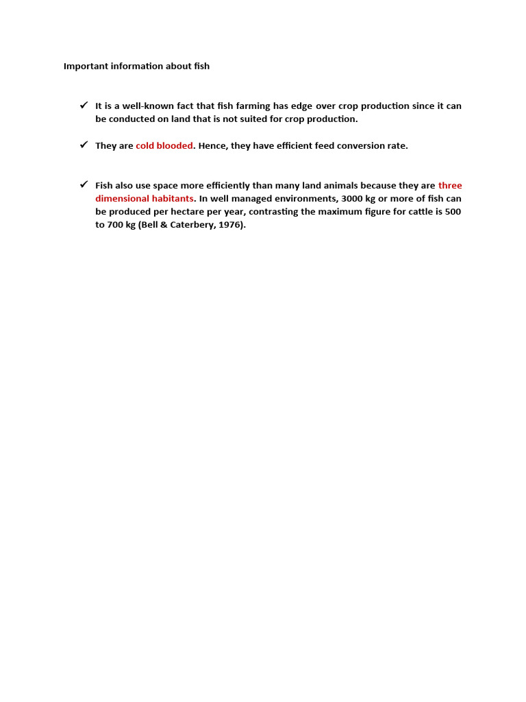 Important information about fish pdf