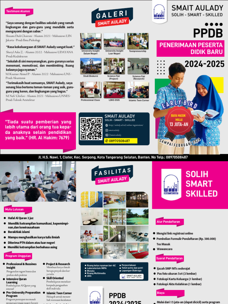 Pendaftaran SMAIT Aulady 2024/2025 | PDF