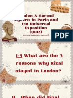 London & Second Sojourn in Paris and The Universal Exposition (QUIZ)