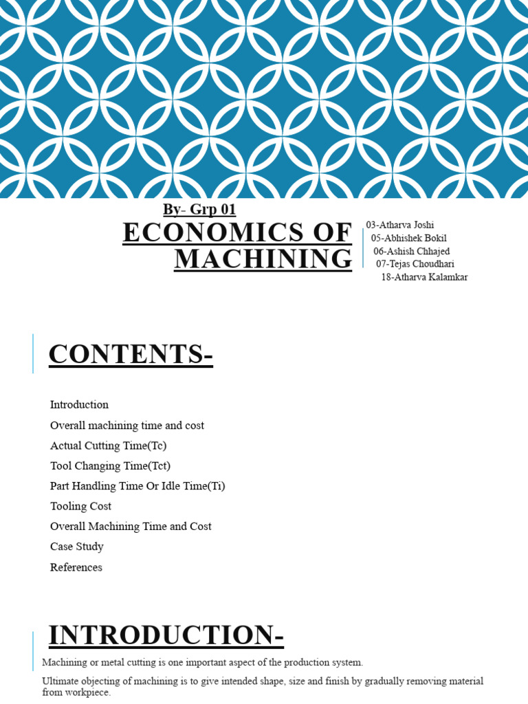 Economics of Machining GRP 01 PPT Final | PDF | Machining | Secondary ...